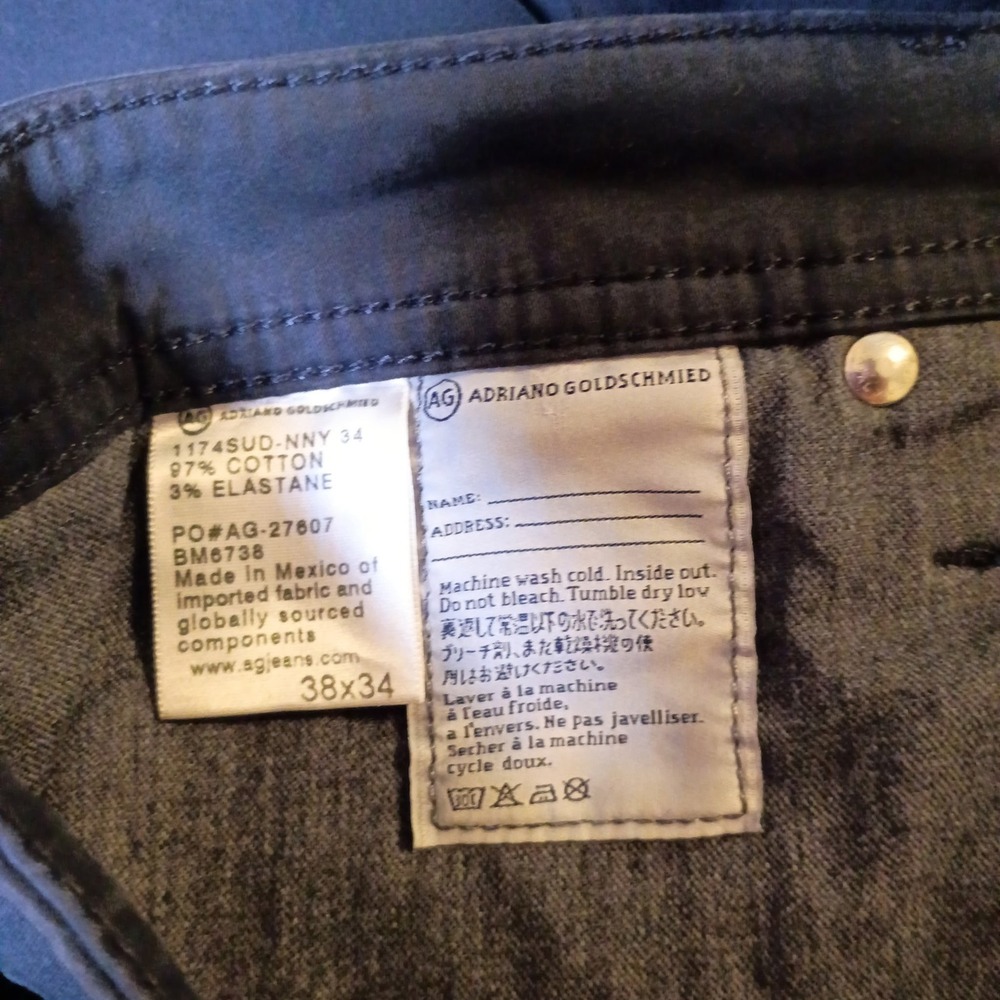 AG Adriano‎ Goldschmied The Graduate Tailored Leg Pants 38x34 Navy Blue 1174SUD - Picture 6 of 10